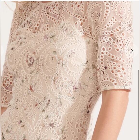 NWT NEW Veronica Beard Balsam Floral Print Broderie Anglaise Chiffon Dress - Picture 7 of 14